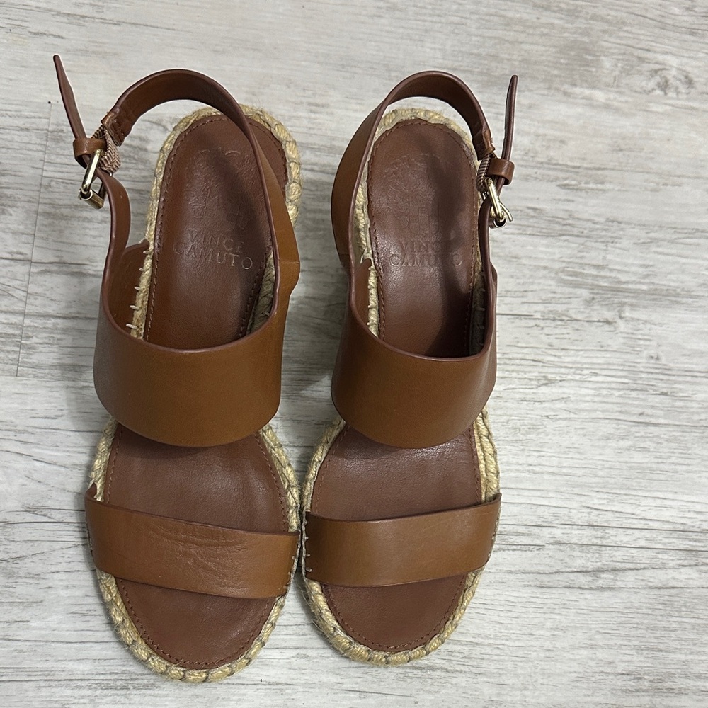 Vince Camuto Tan Leather Espadrilles